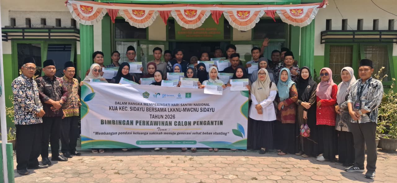 KUA Sidayu Gelar Bimbingan Perkawinan Catin Sinergi Bersama LKKNU MWCNU