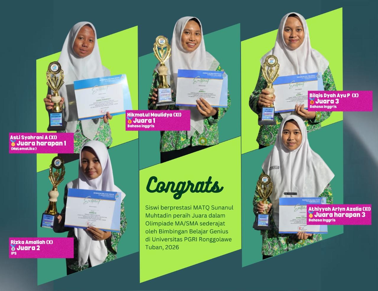 MATQ Gresik Raih Lima Penghargaan dalam Genius Competition di Universitas Ronggalawe