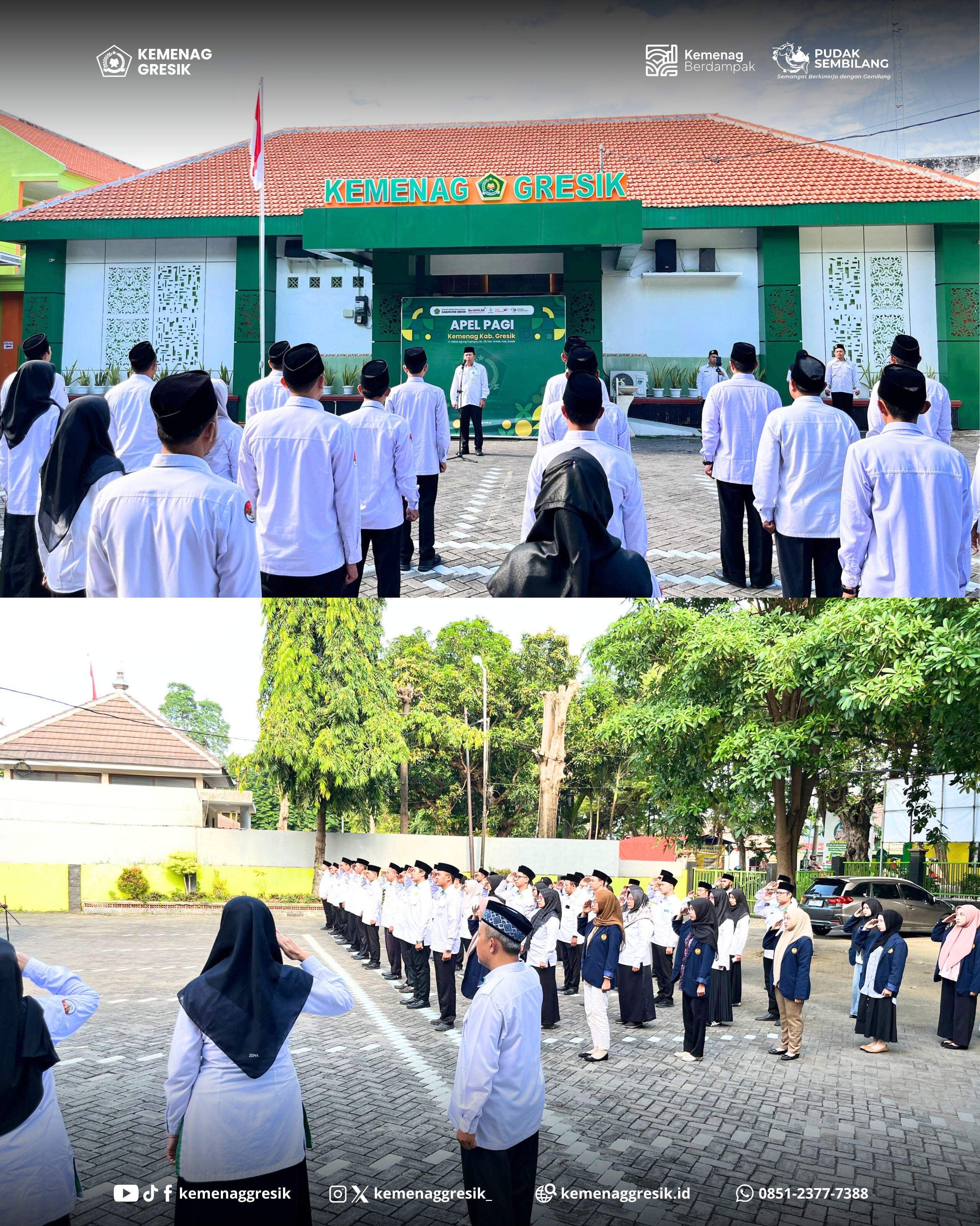 Apel Pagi Kemenag Gresik Tegaskan Dorong ASN Kemenag  Berdedikasi Tinggi 