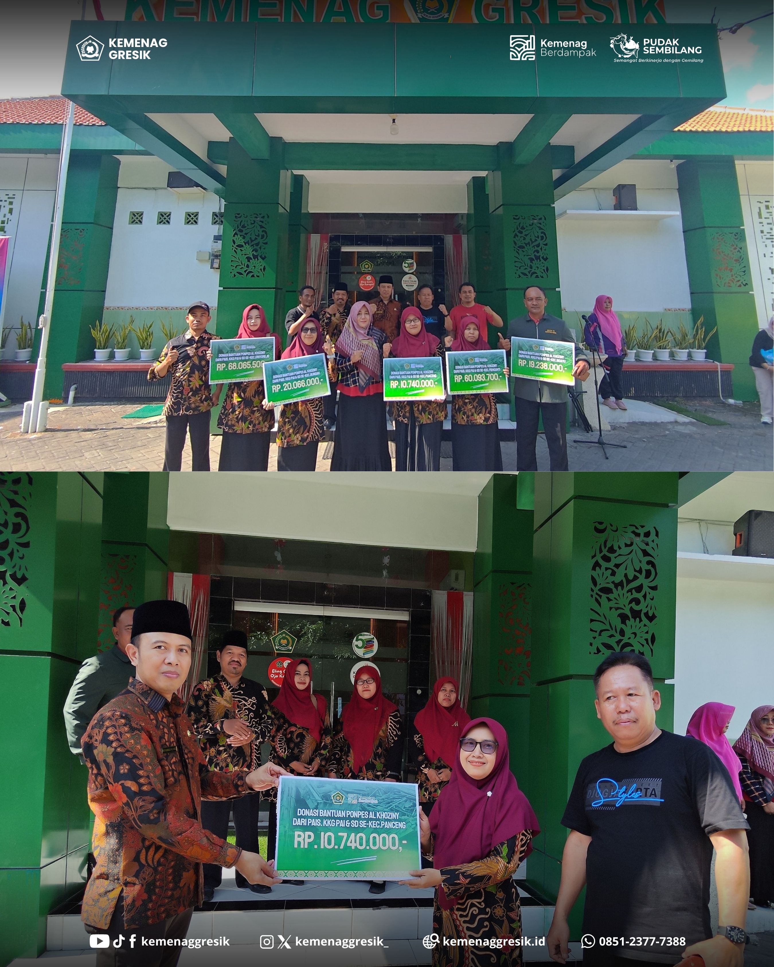 KKG PAI SD Kabupaten Gresik Salurkan Donasi untuk Ponpes Al-Khoziny Sidoarjo