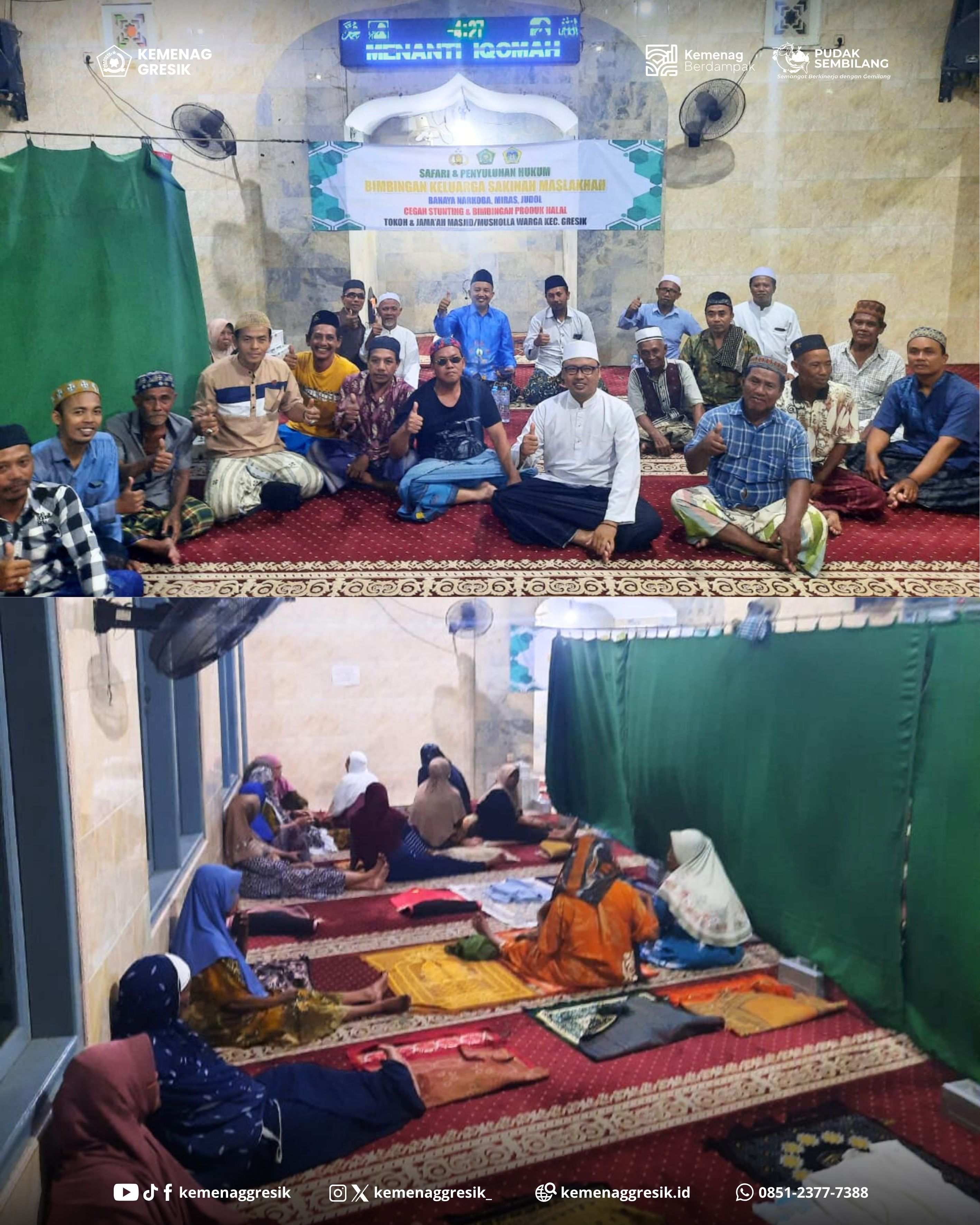 KUA Gresik dan Penyuluh Gelar Safari dan Penyuluhan Hukum Pencegahan Kerusakan Moral dan Sosial