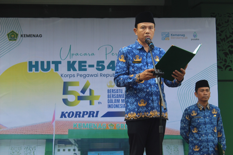 Kemenag Gresik Gelar Upacara Peringatan HUT Ke-54 KORPRI: Tegaskan Lima Tekad Kesiapsiagaan